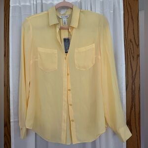 White House Black Market Yellow Blouse